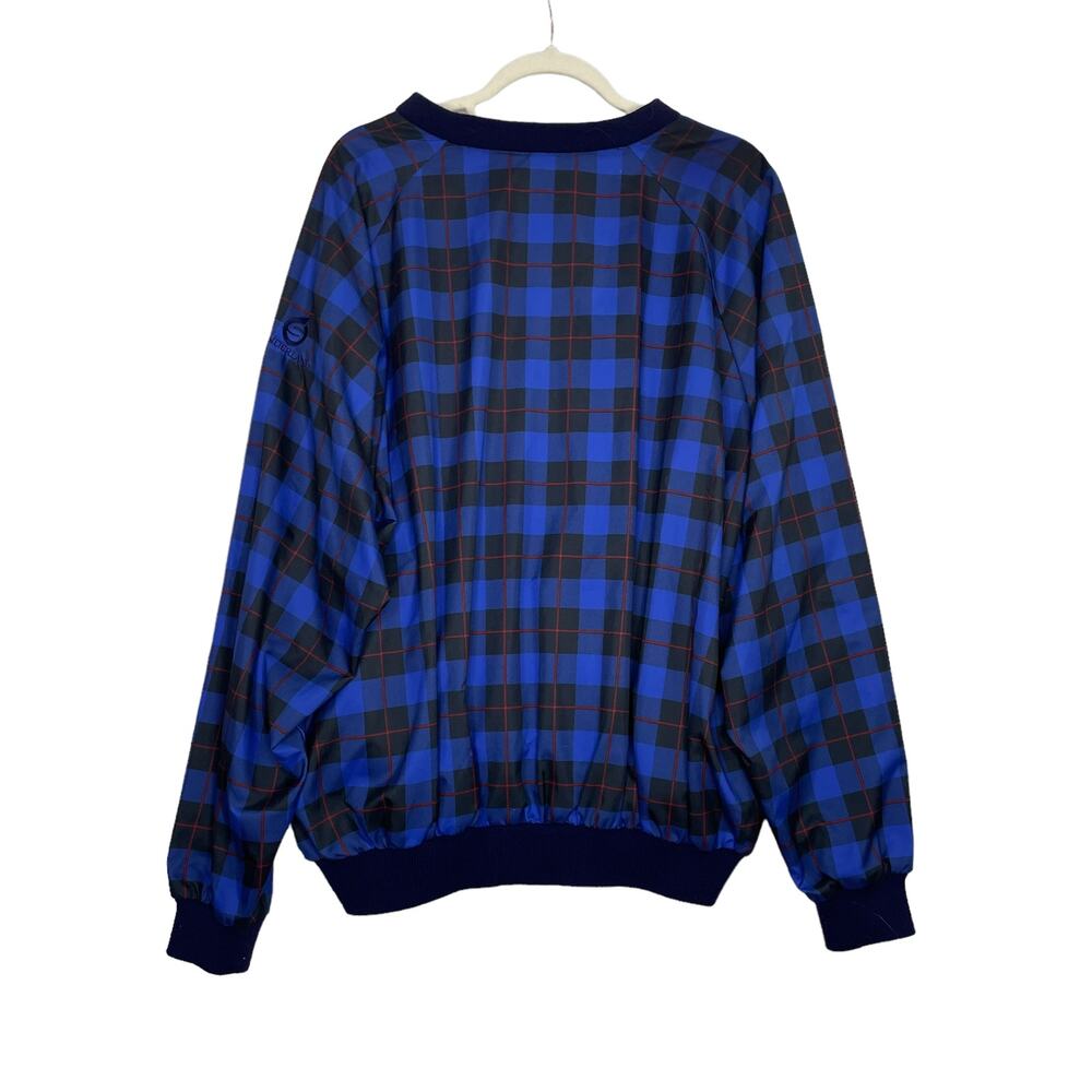Sunderland of Scotland Size L Classic Pullover Vintage Tartan Plaid blue Nylon - Picture 2 of 10